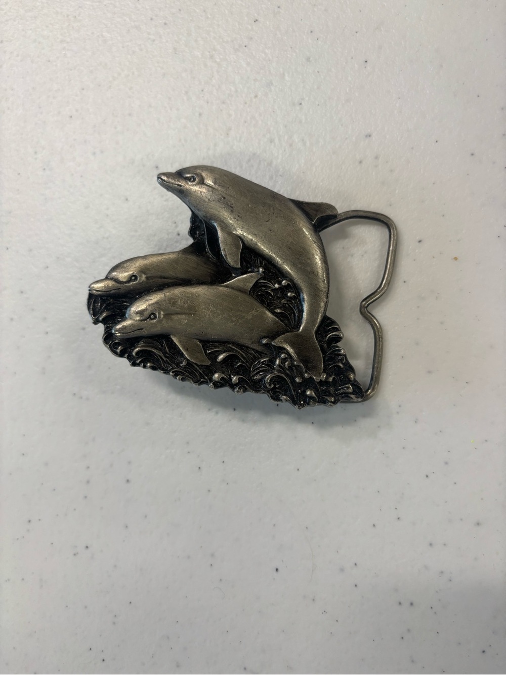 Bergamot - Bronze-Tone Dolphin Trio Men's Belt Buckle